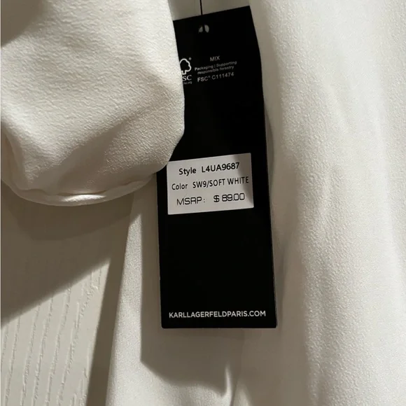 NWT Karl Lagerfeld White Parisian Graphic Shirt - Picture 13 of 13